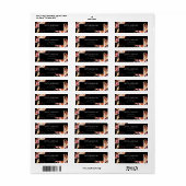 Elegante Black Boho Floral Wedding Rücksendeadress (Vorne)