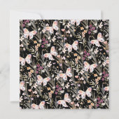 Elegante Black Boho Wildblumen Save the Date (Rückseite)