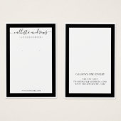 Elegante Black Border Cursive Earring Display Card (Vorne & Hinten)