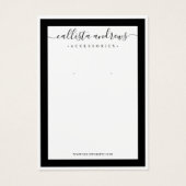 Elegante Black Border Cursive Earring Display Card (Vorderseite)