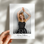 Elegante Black Bow Foto Grad Party Einladung