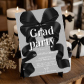 Elegante Black Bow Graduation Party Einladung