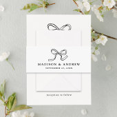 Elegante Black Bow Wedding Einladungsbanderole