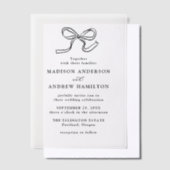 Elegante Black Bow Wedding Pergament Einladungen (Versetzt)