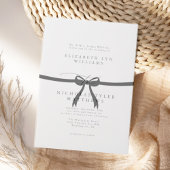 Elegante Black Bow Wedding Pergament Einladungen