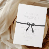 Elegante Black Bow Wedding Pergament Einladungen