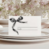 Elegante Black Bow Wedding Platzkarte