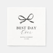 Elegante Black Bow Wedding Serviette (Vorderseite)
