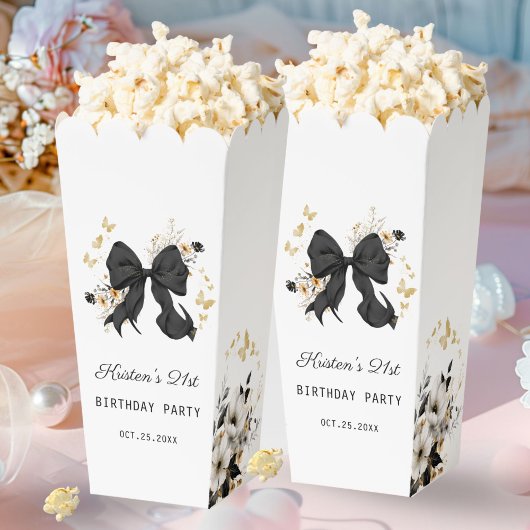 Elegante Black Bow Wildblumen Popcorn Gevor Box Geschenkschachtel