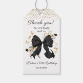 Elegante Black Bow Wildblumen Vielen Dank Geschenkanhänger (Vorderseite)