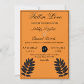 Elegante Black Burnt Orange Rustikale Hochzeit im  Einladung (Vorderseite)