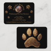 Elegante Black Business Card für Pet Care Services Visitenkarte (Vorne/Hinten)