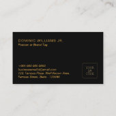 Elegante Black Business Card mit QR Code | DP7 Visitenkarte (Rückseite)