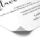 Elegante Black Calligraphy Cake Flavours Unterschr Poster (Ecke)