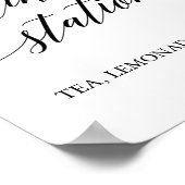 Elegante Black Calligraphy Drink Station Poster (Ecke)