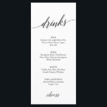 Elegante Black Calligraphy Drinks Menu Card Menükarte<br><div class="desc">Diese elegante schwarze Kalligraphie-Getränkekarte eignet sich perfekt für eine einfache Hochzeit. Das neutrale Design besticht durch eine minimalistische Karte,  die mit romantischer und skurriler Typografie dekoriert ist. Persönlich gestalten Sie die Karten mit den Getränken,  die Sie am Empfang erhalten.</div>