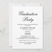 Elegante Black Calligraphy Graduation Party