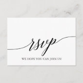 Elegante Black Calligraphy Menü Auswahl RSVP Karte (Vorderseite)