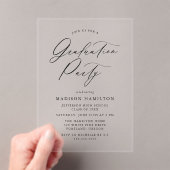 Elegante Black Calligraphy Script Graduation Party Acryleinladungen (Insitu (Handheld))