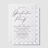 Elegante Black Calligraphy Script Graduation Party Pergament Einladungen (Versetzt (Einladung))