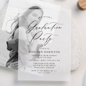 Elegante Black Calligraphy Script Graduation Party Pergament Einladungen