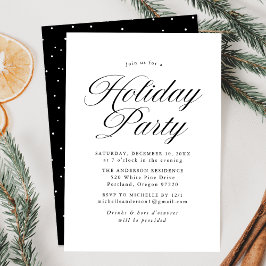 Elegante Black Calligraphy Script Holiday Party Einladung