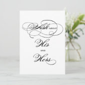 Elegante Black Calligraphy Seiner und ihrer Geträn (Stehend Vorderseite)