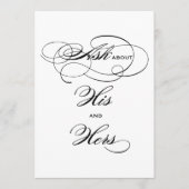 Elegante Black Calligraphy Seiner und ihrer Geträn (Vorderseite)