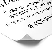 Elegante Black Calligraphy Selfie Station - Zeiche Poster (Ecke)