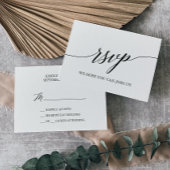 Elegante Black Calligraphy Simple RSVP Card