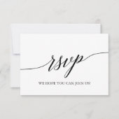 Elegante Black Calligraphy Simple RSVP Card Karte (Vorderseite)