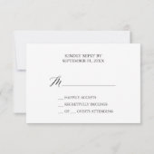 Elegante Black Calligraphy Simple RSVP Card Karte (Rückseite)