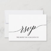 Elegante Black Calligraphy Song Request RSVP Card (Vorderseite)