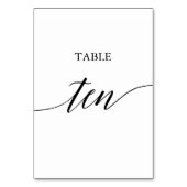 Elegante Black Calligraphy Table 10 Tischnummer (Vorderseite)