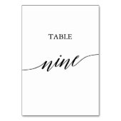 Elegante Black Calligraphy Table Nine Tischnummer (Rückseite)