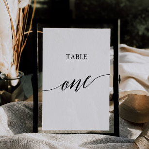 Elegante Black Calligraphy Table One Tischnummer