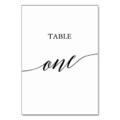 Elegante Black Calligraphy Table One Tischnummer (Rückseite)