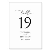 Elegante Black Calligraphy Tischnummer (Rückseite)