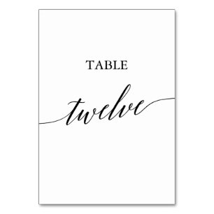 Elegante Black Calligraphy Tischnummer 12