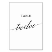 Elegante Black Calligraphy Tischnummer 12 (Rückseite)