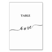 Elegante Black Calligraphy Tischnummer 1 Karte (Rückseite)