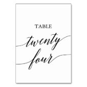 Elegante Black Calligraphy Tischnummer 24 (Rückseite)