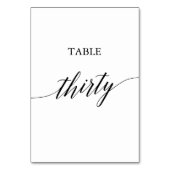 Elegante Black Calligraphy Tischnummer 30 (Rückseite)