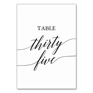 Elegante Black Calligraphy Tischnummer 35