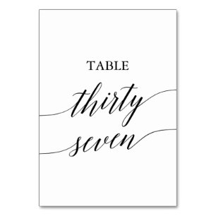 Elegante Black Calligraphy Tischnummer 37
