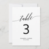 Elegante Black Calligraphy Tischnummer 4.5 x 6.25" (Rückseite)