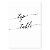 Elegante Black Calligraphy Top-Tischnummer Tischnummer (Rückseite)