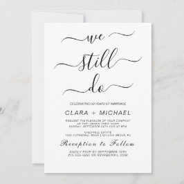 Elegante Black Calligraphy Vow Renewal Einladung