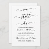 Elegante Black Calligraphy Vow Renewal Einladung (Vorne/Hinten)