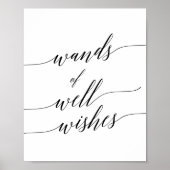 Elegante Black Calligraphy Wands Wands wünscht sic Poster (Vorne)